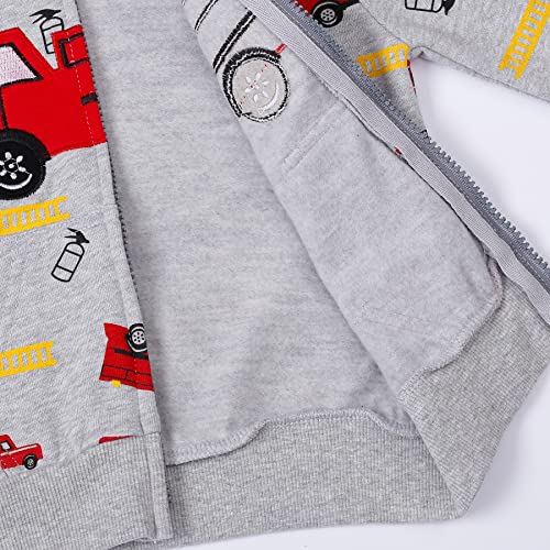 Toddler Zip Up Hoodie Sweatshirt 6 Years Fire Truck Fall Boys Jacket