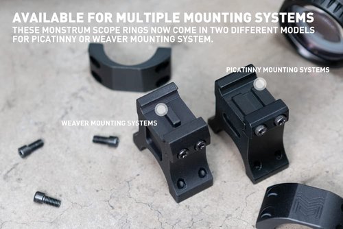 Monstrum Precision Scope Rings | 1 inch Diameter | Picatinny | 0.80 inch Height