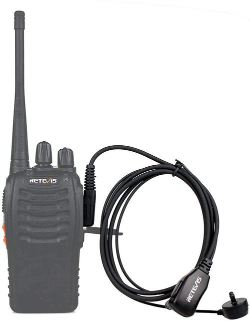 Case of 10, Retevis Walkie Talkies Earpiece with Mic 2 Pin Acoustic Tube Headset, for RT22 RT21 RT68 H777, Compatible with Pxton Baofeng BF-888S BF-T26 Kenwood walkie talkie, Two Way Radio Earpiece