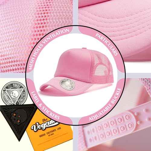 Vogcolab 2-Pack Classic Foam Trucker Hat Summer Mesh Hat Lightweight Adjustable Back Buckle Strap