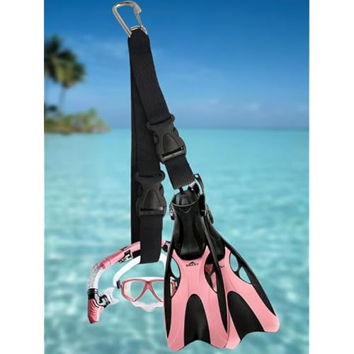2Pcs Scuba Fin Holder & Mask Clip£¬Diving Fins Keeper and Mask Clip with 2 Quick-Release Loop Lanyard Webbing Strap, Scuba Diving Accessories