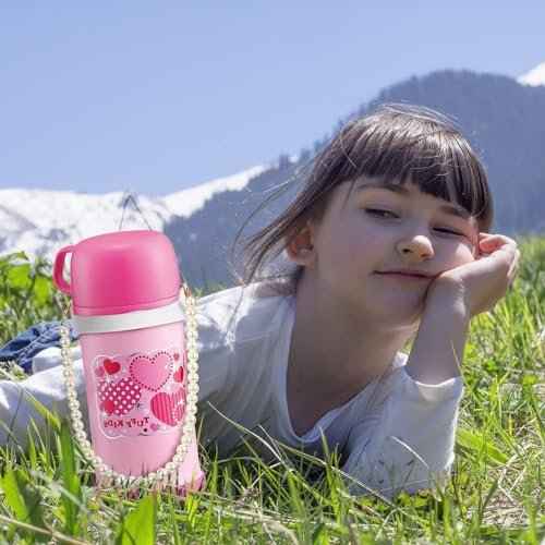 2 Pcs Silicone Water Bottle Handle Holder with Pearl Strap Compatible with Stanley Cup Accessories Sling Water Bottle Carrier Holde Fits Most 8-40 oz Tumbler Gift for Woman