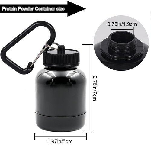Protein Powder Container with Durable Keychain -Portable Protein Powder Supplement Funnels with Keychain-Portable Protein Powder Container to go for The Gym,Workouts,Fitness,and Travel Big&Small 2PCS