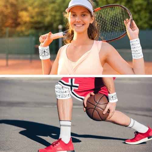 2Pcs Christian Athletic Tape 2in x 23ft Cotton Zinc Oxide Sport Faith Cross Sports Wristbands Religious Bible Verse Wrist Tape for Football Baseball Athlete Gymnastic Boxing First Aid Injury Wrap