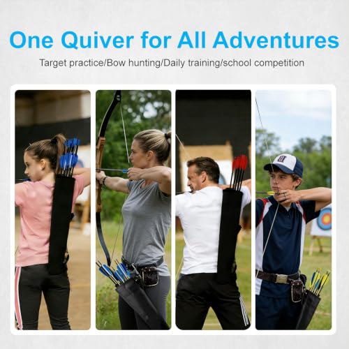 Back Hip Quiver for Archery with Adjustable Straps & Durable Material