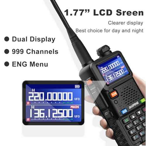 BAOFENG 2 Packs UV-5RM Two Way Radio Multi-Band Long Range Walkie Talkie NOAA USB-C Charging Upgrade of UV-5R Ham Radio Air Band 1.77in LCD Screen with 771 Antenna Headset