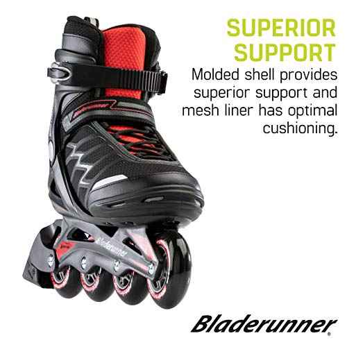 Bladerunner by Rollerblade Advantage Pro XT Men's Adult Fitness Inline Skate, Black and Red, Inline Skates , 9