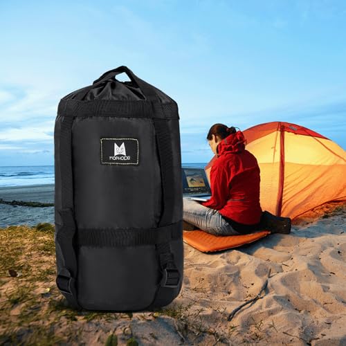 Black 45L Compression Sack for Camping & Hiking Gear - Space Saving Water Resistant Nylon Storage Bag