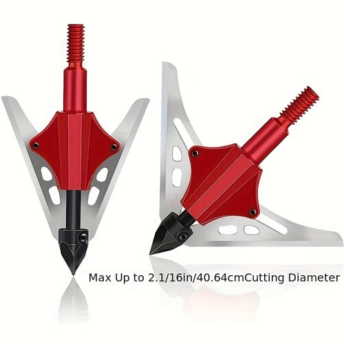 XITORAS 100 /125Grain Hunting Broadheads - Arrow Tips Compatible with Crossbow, Recurve Bow, and Compound Bow - Archery Broadheads (100 Grain, Red)