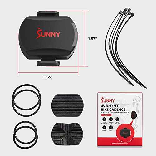 Sunny Health & Fitness 2-in-1 Advanced Cadence/RPM + Speed Sensor, Cadence Sensor Bluetooth ANT+ for Indoor/Outdoor Bikes, Magnet-Less Design for Outdoor Cycles, Exercise Bikes, and More - CB110S