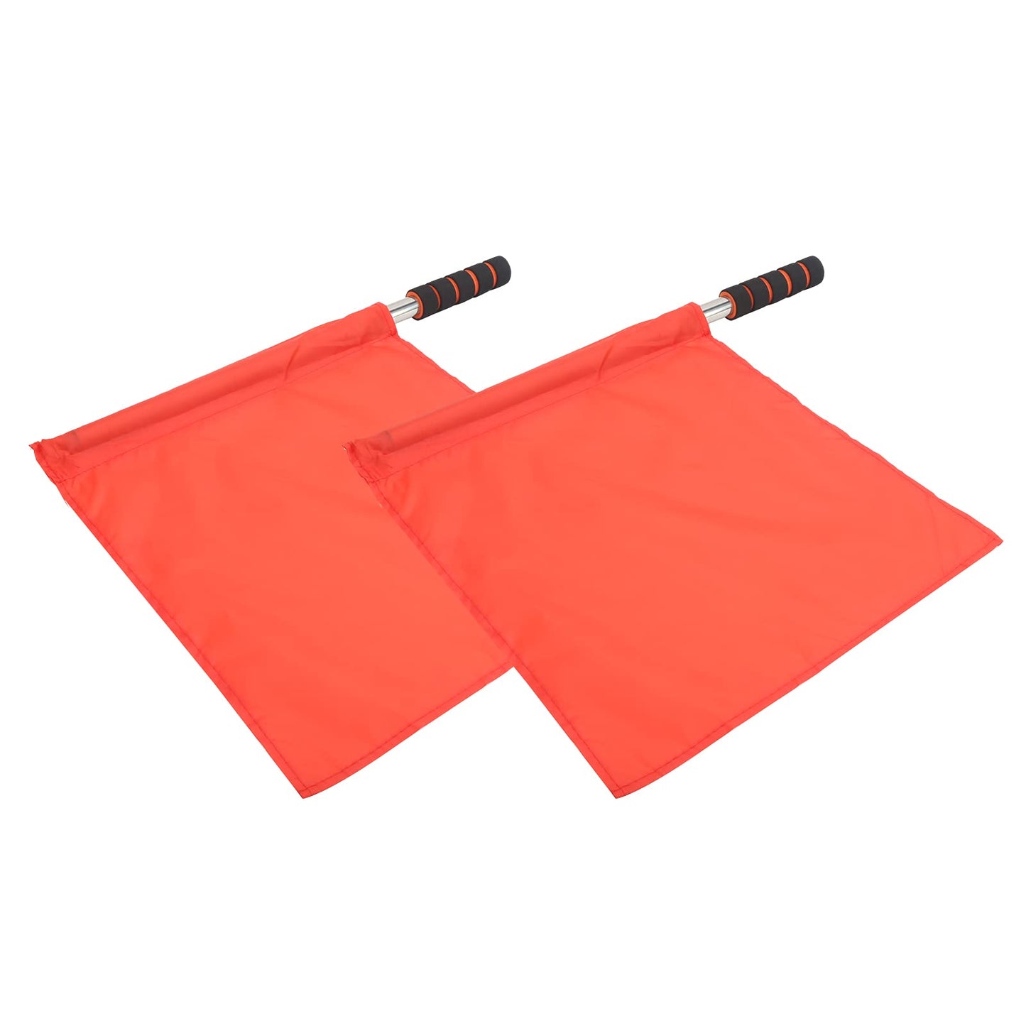 2Pcs Sports Referee Flag, Stainless Steel Hand Flag Red Signals Flag Sponge Handle Special Patrol Sports Linesman Flags, Official Performance Flag for Football Soccer Volleyball Tracks Sports (Red)