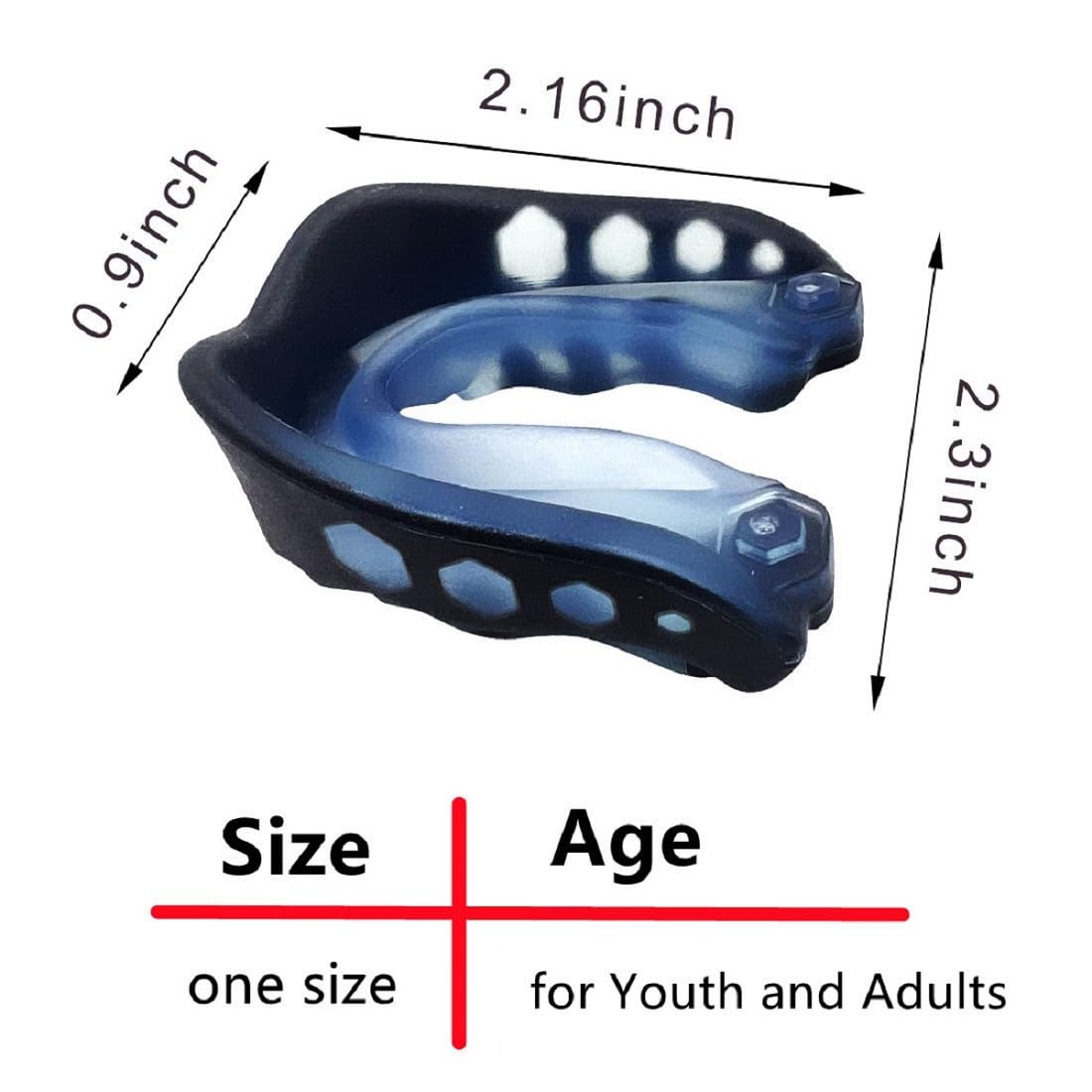 2Pcs Football Mouth Guard, Sports Mouth Guard Football Mouthpiece Youth Mouth Guards with Strap Mouthguards for Youth and Adult Athletes, Boxing, Lacrosse and Hockey