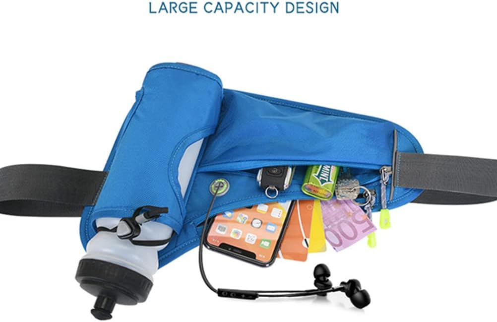 Hydration Running Belt with Bottle, Fanny Pack with Water Bottle Holder Unisex Sport Pouch Belt for Fitness Jogging Hiking Travel