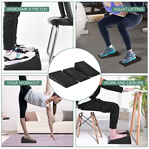 Slant Board Squat Wedge for Calf Stretching£¬3 Pcs 12" x 6.3" Foot Stretcher Balance Board for Plantar Fasciitis, Adjustable Foam Slant Board Wedge Great for Exercises