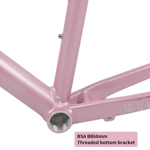 BSFHQS Road Bike Frameset Gravel Bikes Frame 700C Disc Brake Frame Aluminum Alloy Bike Frame 44cm 47cm 50cm 53cm Thru Axle Frame 100/142mm BSA BB68mm(Pink,44cm)