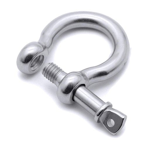 4 Pcs Stainless Steel Anchor Shackle 1/4", Heavy Duty Bow Shackle Lifting Sailing Bracelet Anchor Chain, Screw Pin Hardware Rigging for Chains Wirerope Lifting Paracord Outdoor Camping Survival Rop