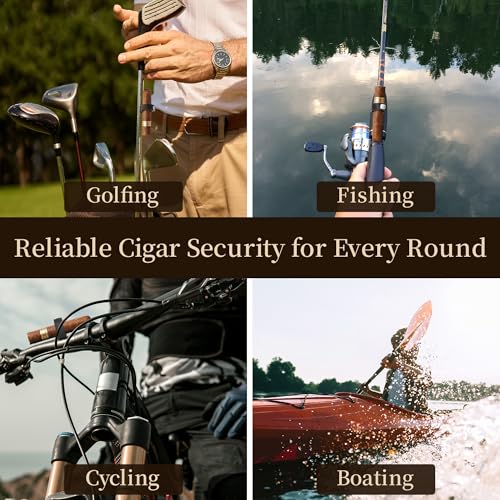 Premium Magnetic Cigar Holder for Golf Cart with Adjustable Cigar Clip (Fits 38-60 Ring Gauge), Portable Golf Cart Cigar Holder with Hands-Free Design for Fishing, Grilling & Outdoor Activities(1pack)