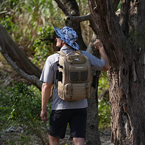 KastKing KarryAll Fishing Tackle Backpack with Rod Holder 4 Tackle Boxes,40/26L Tackle Bag Storage Fishing Gear and Equipment