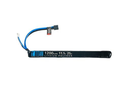 Titan LiPo 1200mAh 11.1v 25C AK Style Stick T-Plug