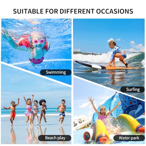 Girls Fully Lined Swim Board Shorts with Pockets UPF50+ Quick-Dry Black 14