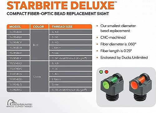 TRUGLO Starbrite Deluxe Fiber Optic Shotgun Bead Replacement 5-40 Red Green