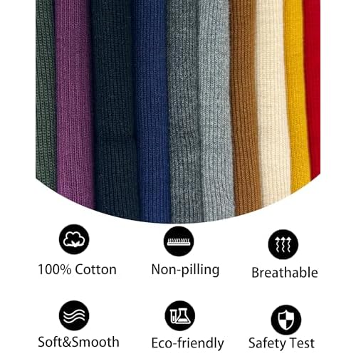 100% Cotton Beanie Hat- Unisex Ultra Soft Winter Warm Stretch Knit Cuffed Hats Fisherman Beanies Skull Cap