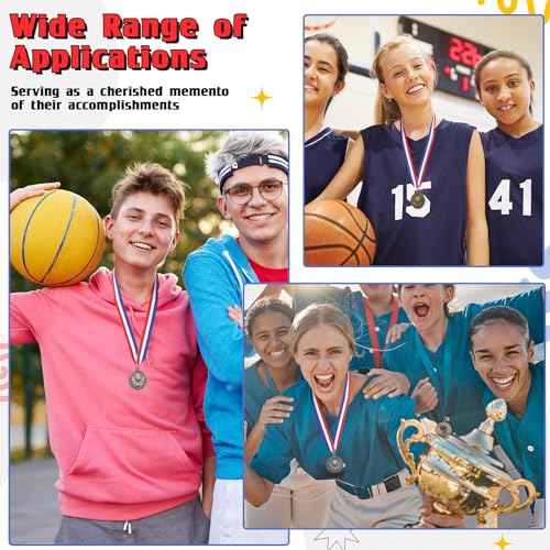 Award Medals 1st 2nd 3rd Place Medals Metal Winner Trophy Awards Gold Silver Bronze Prizes for Sports Competitions Party, 2 Inches