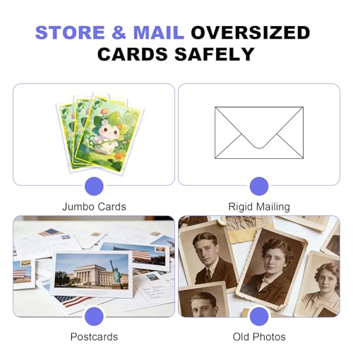 5x7 Jumbo Card Sleeves 30 Pack - Clear Rigid Protectors for Collectibles