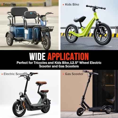 12.5 x 2.25 Inner Tube,2 Pack 12 1/2 x 2 1/4 Inner Tube with Angled Valve Replacement for Electric Scooters,Mini Bikes,Mobility Scooters,Pocket Bike