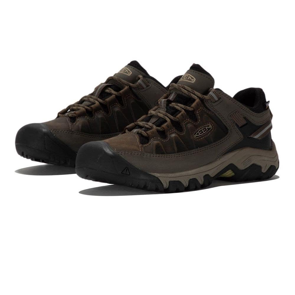 KEEN Men's Targhee 3 Low Height Waterproof Hiking Shoes, Bungee Cord/Black, 12 Wide