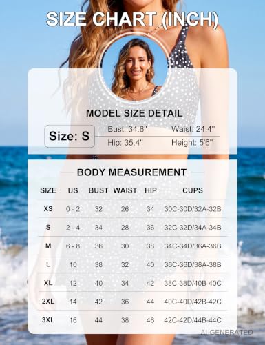 Women’s High Waisted Bikini Set with Tummy Control - Medium Orange Floral