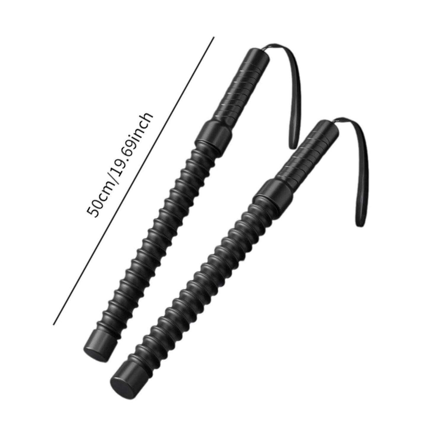 2-Pack Battle Rope & Ropeless Fitness Sticks Set - Dual Spring Resistance Training Cords for Full Body Workout, Home Gym Equipment for Men/Women Strength Conditioning (Rope)