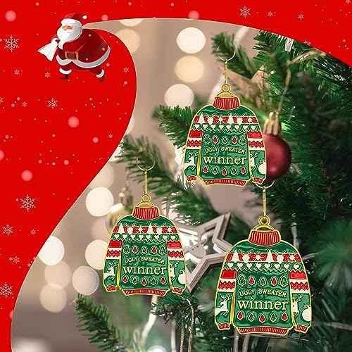 Abaokai Ugly Sweater Medal Christmas Style Neck Ribbon, Award Contest Medals, Best Ugly Christmas Sweater Trophy