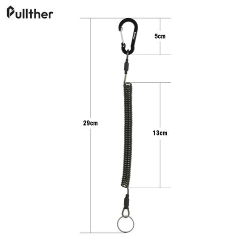 Pullther fishing Coiled Lanyard,Fly Fishing Lanyard with Carabiner,Retractable Tool Lanyard,Anti Loss Key Lanyard,Tool Lanyards for Hand Tools,for Pliers,Fishing Shears,Fishing Accessories.