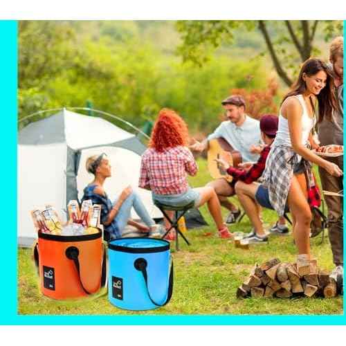 Collapsible Buckets, Camping Water Storage Container 5 Gallon(20L) Portable Folding Bucket Wash Basin