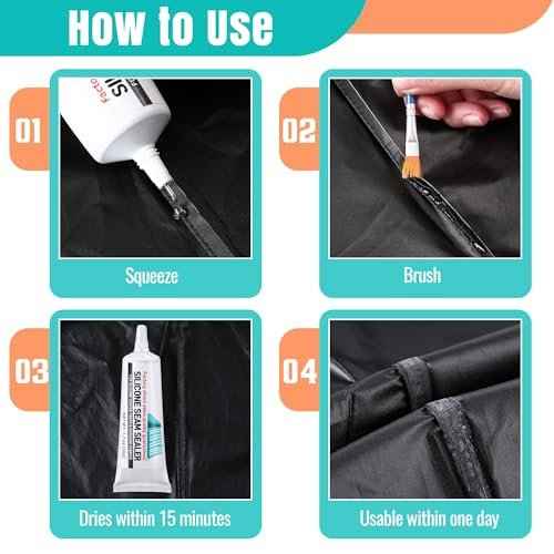 2 Pcs Tent Seam Sealer Waterproof Fast Dry Clear Sealant for Tents, Tarps, Awnings