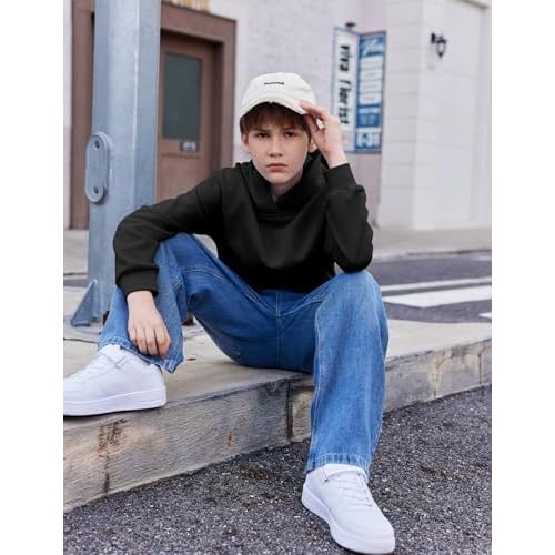 Arshiner Boys Hooded Sweatshirt Fleece Pullover Long Sleeve Warm Hoodies with Pocket for Kids 5-14 Years
