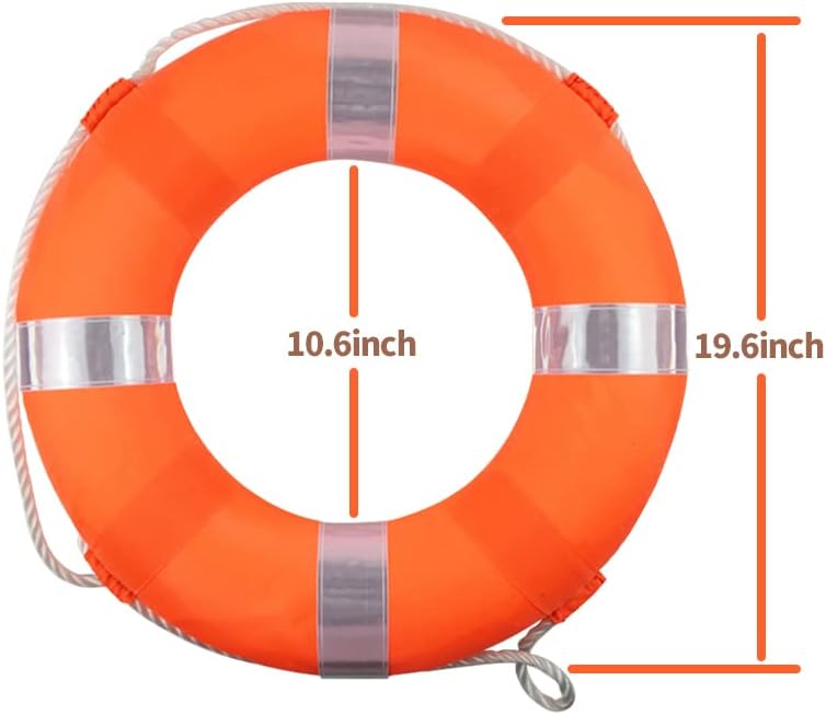 20Inch Throwable Lifebuoy Ring with 98.4FT Floating Rescue Rope - Emergency Flotation Device for Boating, Pool & Outdoor Water Safety, Heavy-Duty Foam Buoy & Perimeter Line Lifeguard Kit