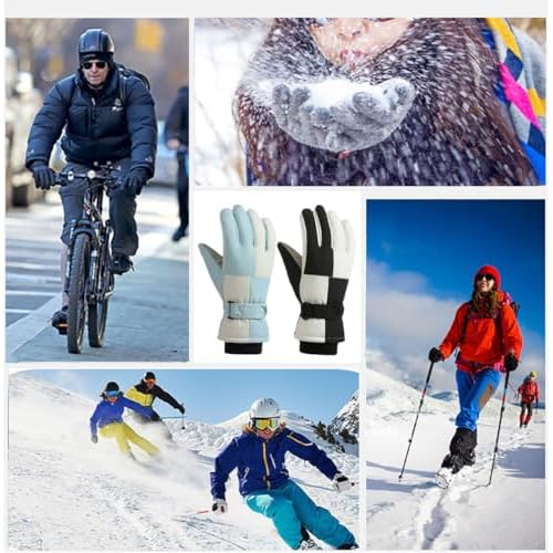 SPOTFISH Snow Gloves for Women - Waterproof Touchscreen Winter Warm Ski and Snowboarding Gloves