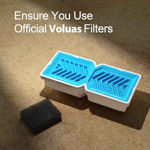 Voluas Dog Fountain Replacement Filters & Sponges, for 1.8gal/236oz/7L Wireless Stainless Steel Pet Water Fountain - 3 Filters & 3 Sponges