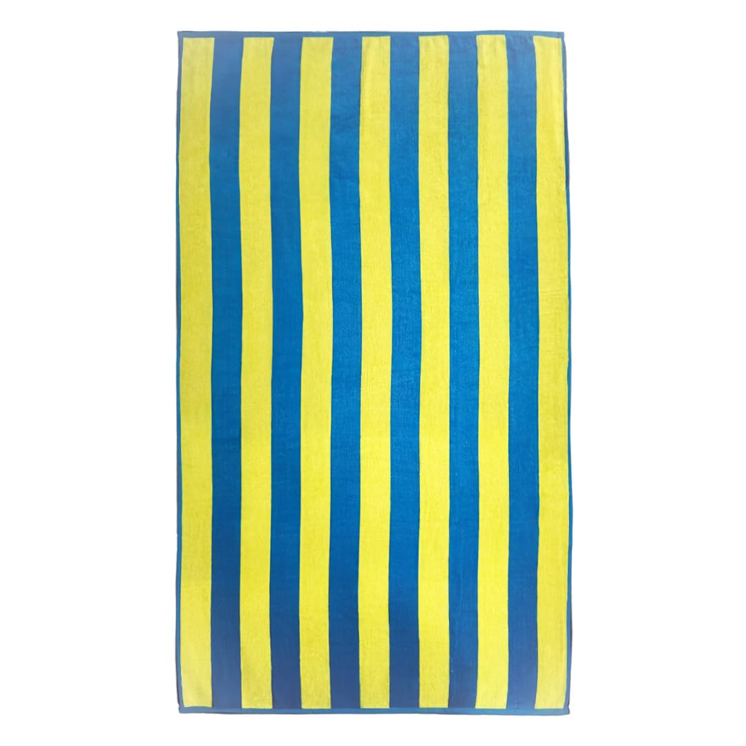 Kaufman - Premium 2-Pack Velour Oversized Double Jacquard Reversible 750 GSM Beach, Pool Towel, Plush Towel, 40in x 70in, Luxurious 100% Cotton (Turq/LTH)