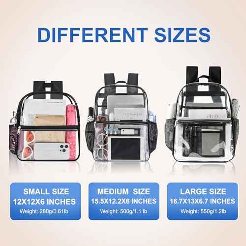 USPECLARE Clear Backpack for Stadium Approved 12¡¿6¡¿12, Water proof Clear Bag for Stadium Events and Concert Work Sport Event