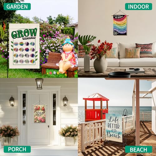 If We Aren't Here Check The Ball Field Baseball Sport Garden Flag, 12x18 in Double Sided Outdoor Decor Yard Flags, Funny Gifts for Baseball Lovers Softball Lover, Softball Mom Dad Gifts