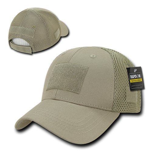 Rapdom Tactical Low Crown Air Mesh Tactical Caps, Khaki