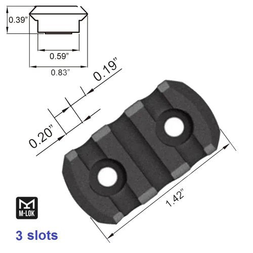 Gotical Multi Slots to Picatinny Rail Adapter 3 Slot Ploy Picatinny Rail Section Three Slots for Handguard 2 Pieces (Set of 6)