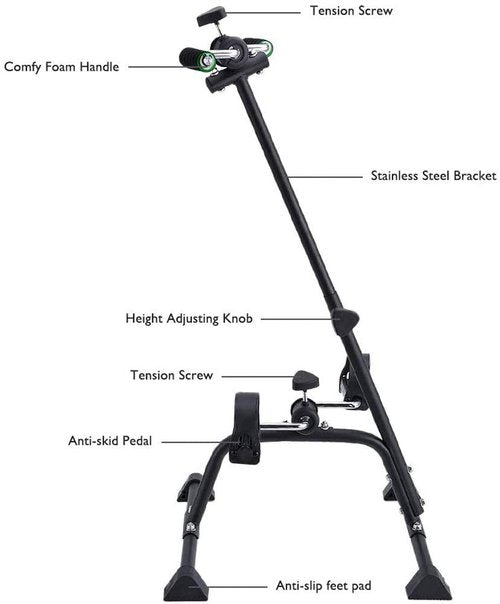 Pedal Exerciser Bike Hand Arm Leg and Knee Peddler Adjustable Fitness Equipment for Seniors, Elderly Home Pedal Exercise Bike for Total Body, with Gift Box