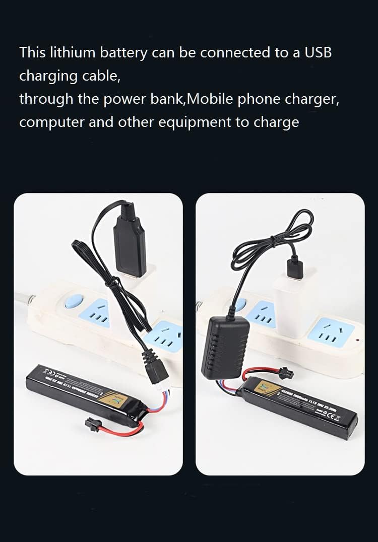 11.1V airsoft batteries 30C 2800mAh lipo battery airsoft T Plug with USB Charger T Plug to Mini Tamiya Cable Rechargeable Batteries for Airsoft gun Model splatrball gel blaster accessories-2pcs