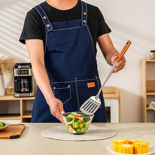 Walnut Handle Stainless Steel Kitchen Utensil Set - 6 PCS Cooking Tools