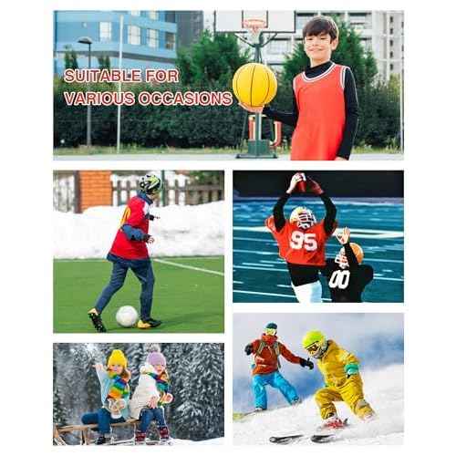 Blueleaf Youth Boys' Thermal Compression Shirt Mock Neck Long Sleeve Fleece Lined Base Layer Football Baseball Undershirt