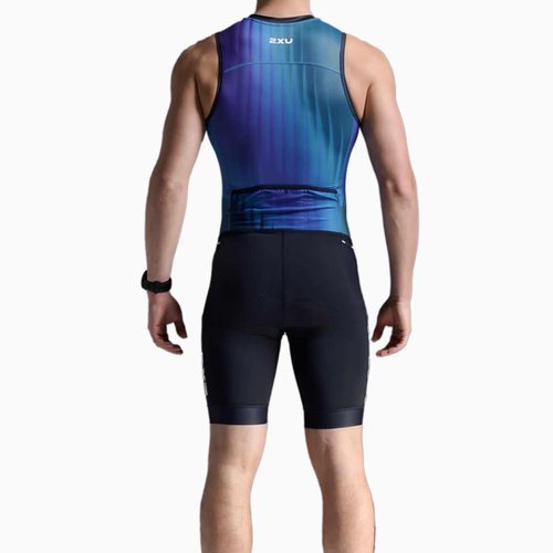 2XU Men's Core Tri Suit (US, Alpha, XX-Large, Regular, Regular, Standard, Azure Blue/Midnight)